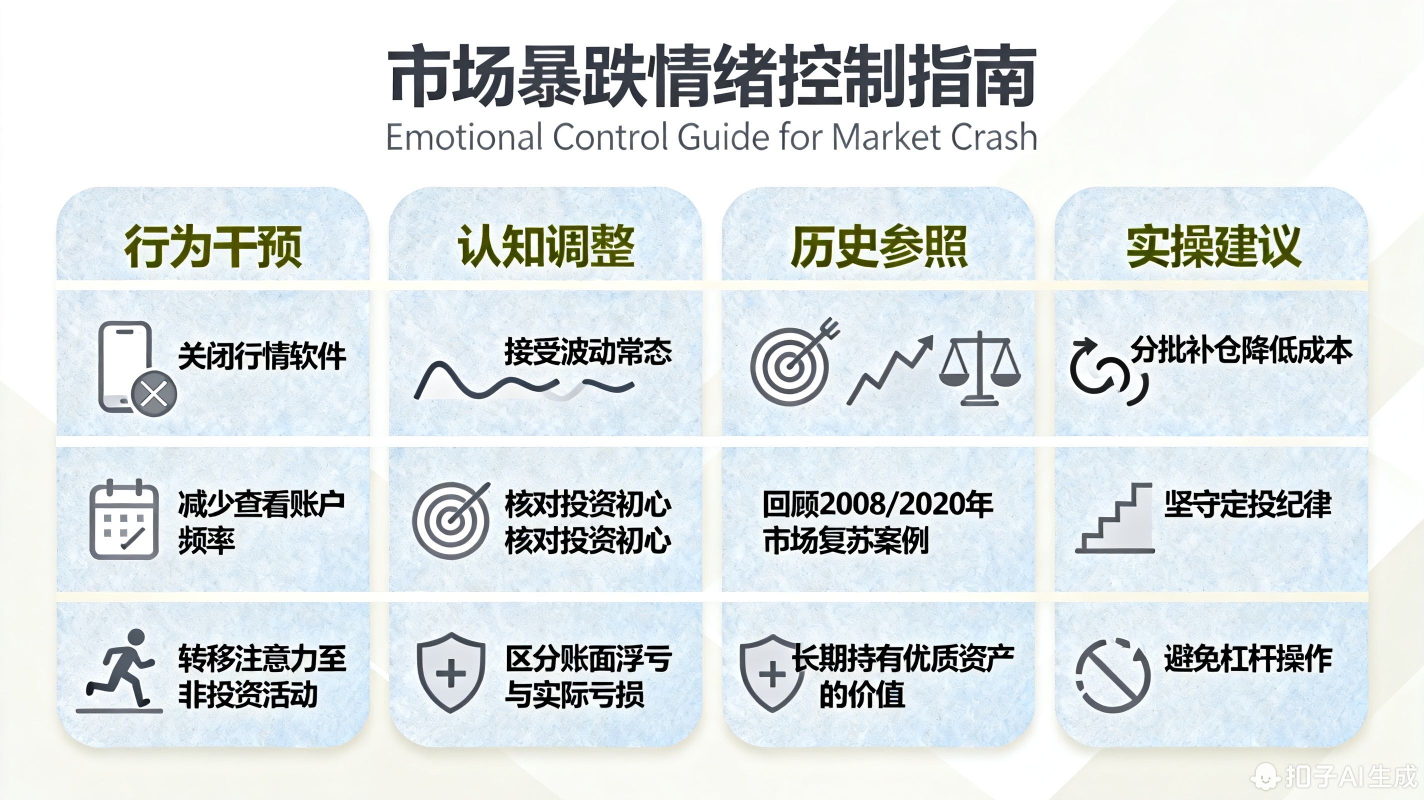 市场暴跌时该怎么控制情绪,避免恐慌性抛售?