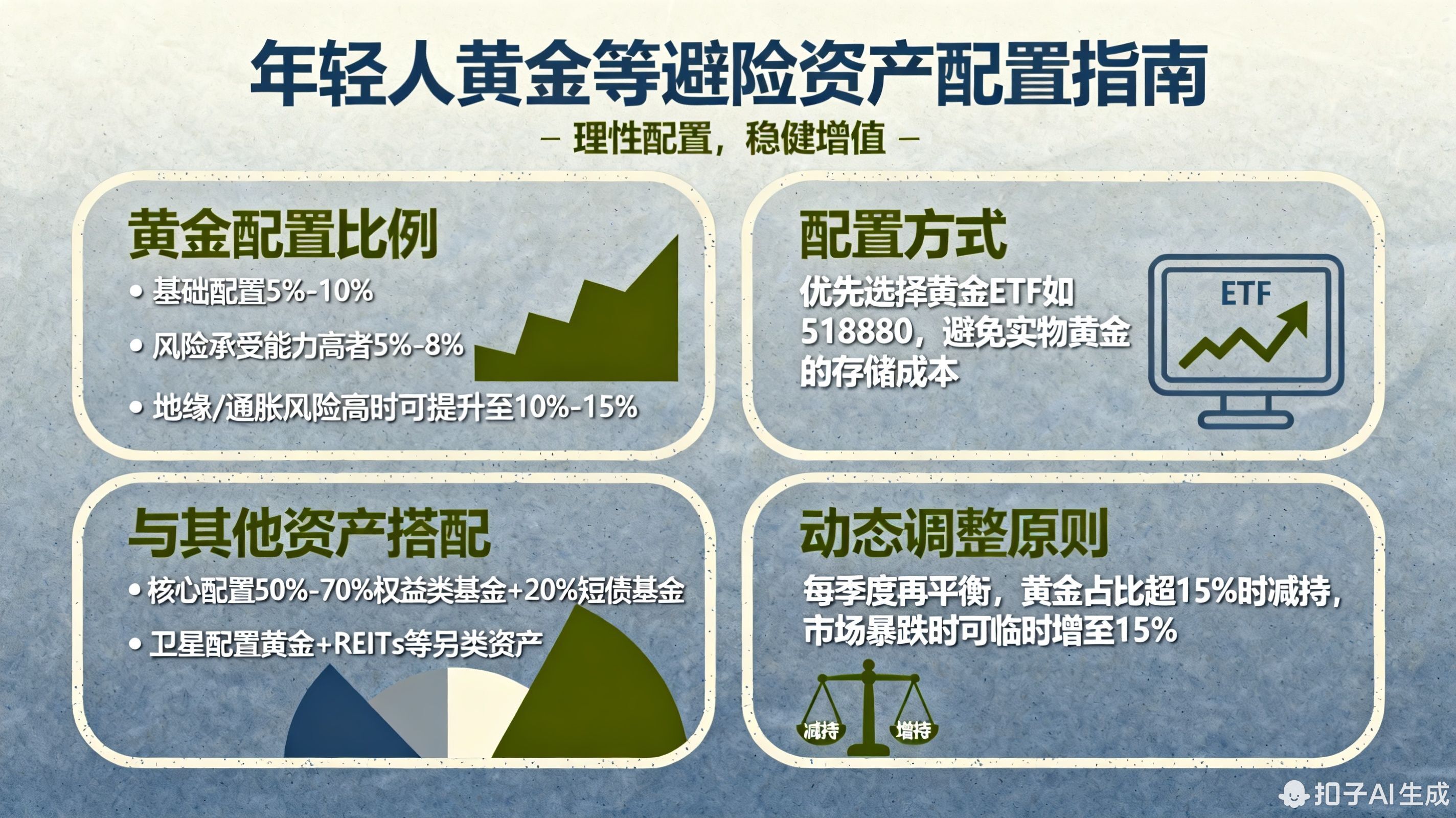 年轻人资产配置中该配置多少黄金等避险资产?
