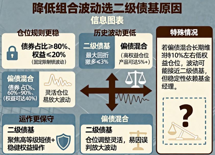 如果想降低整体组合波动,该选偏债混合还是二级债基?