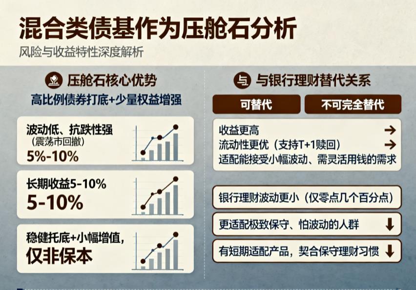 用混合类债基做“压舱石”靠谱吗?适合替代银行理财吗?