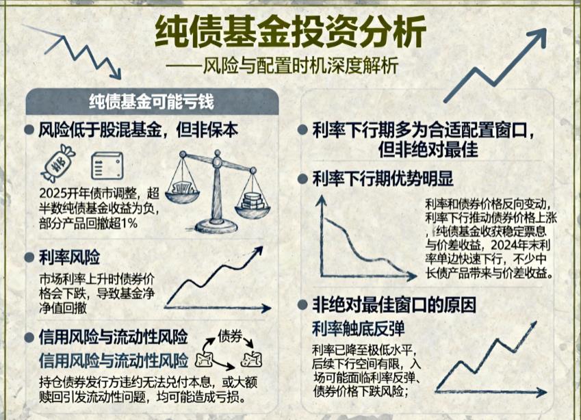 纯债基金会亏钱吗？利率下行期是不是最佳配置窗口？