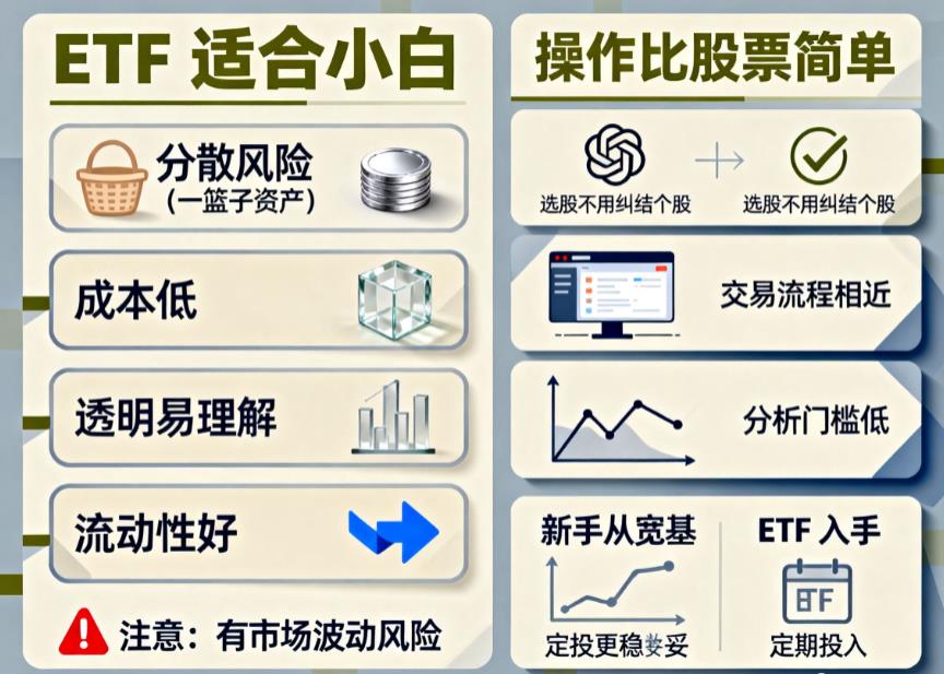 ETF适合投资小白吗?操作比股票简单还是更复杂?