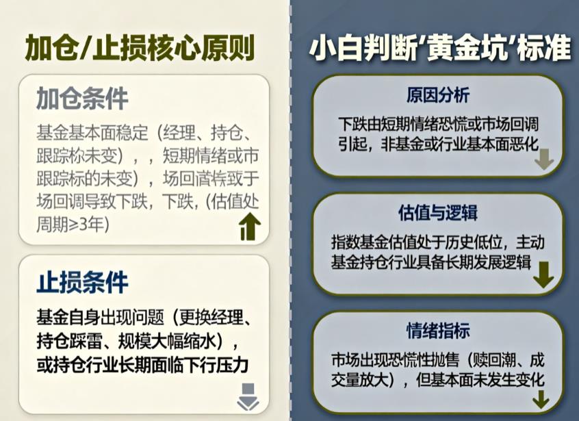 基金大跌后该加仓还是止损?小白如何判断是不是“黄金坑”?