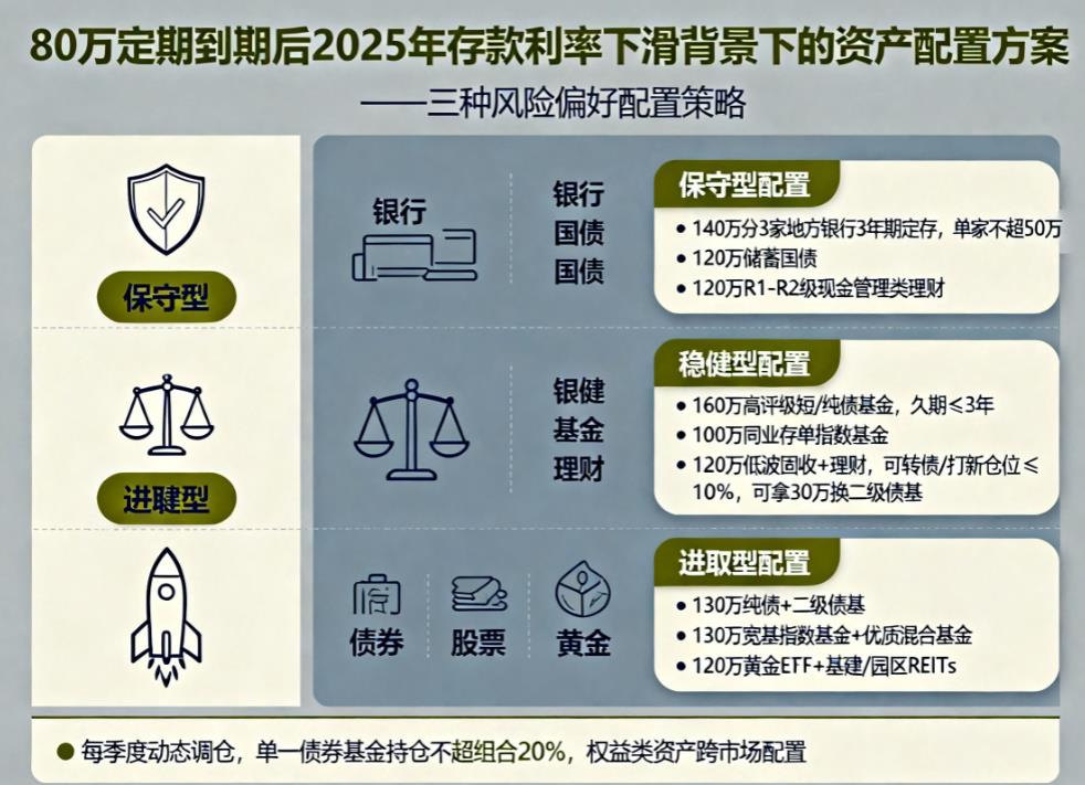 2025年存款利率下滑,380万定期到期怎么转理财?