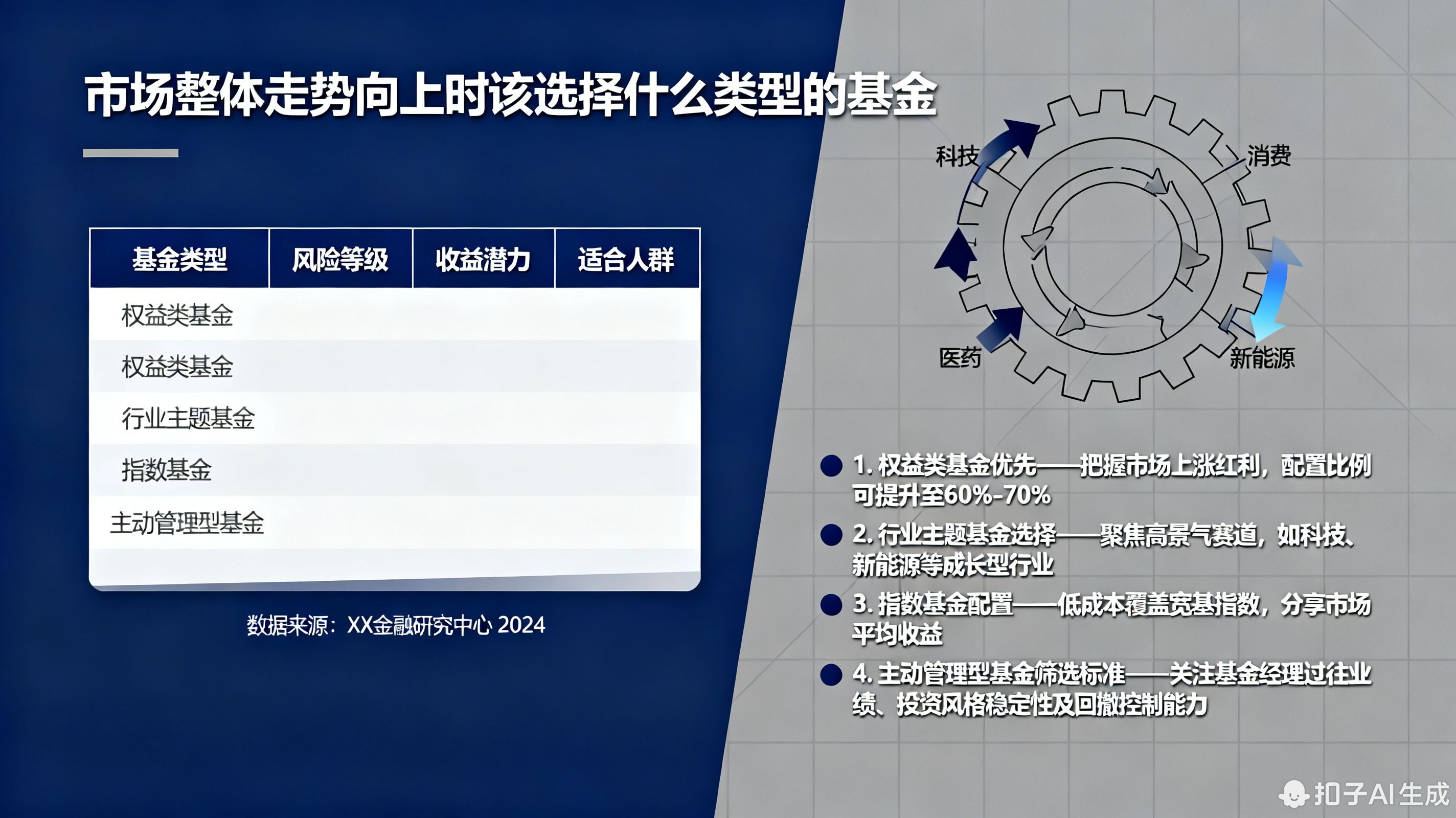 市场整体走势向上时该选择什么类型的基金?