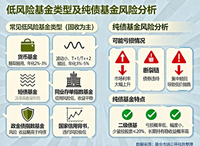 低风险基金有哪些纯债基金真的不亏吗?