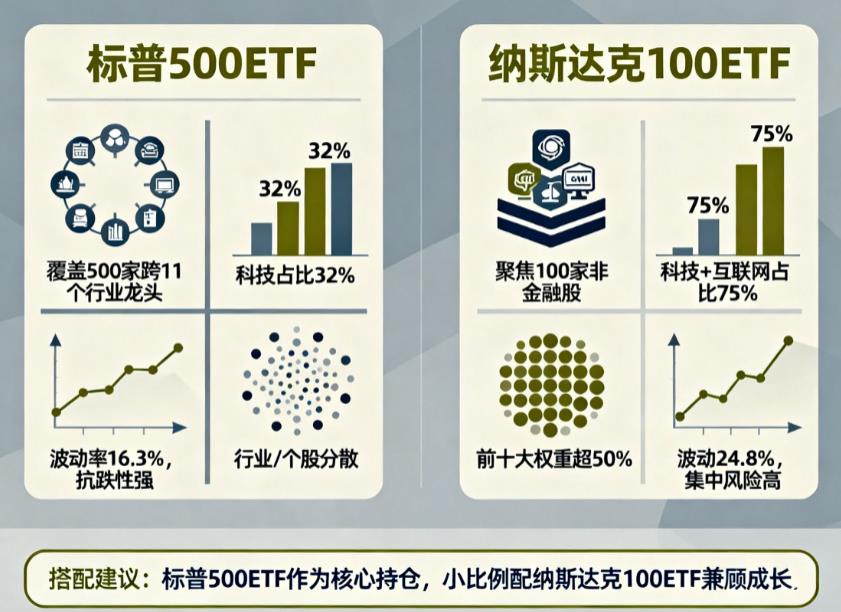 纳斯达克100ETFvs标普500ETF哪个适合分散投资？