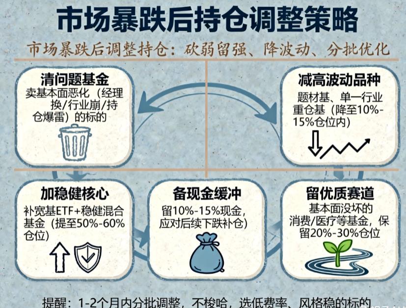 市场暴跌基金亏损怎么调整持仓结构?