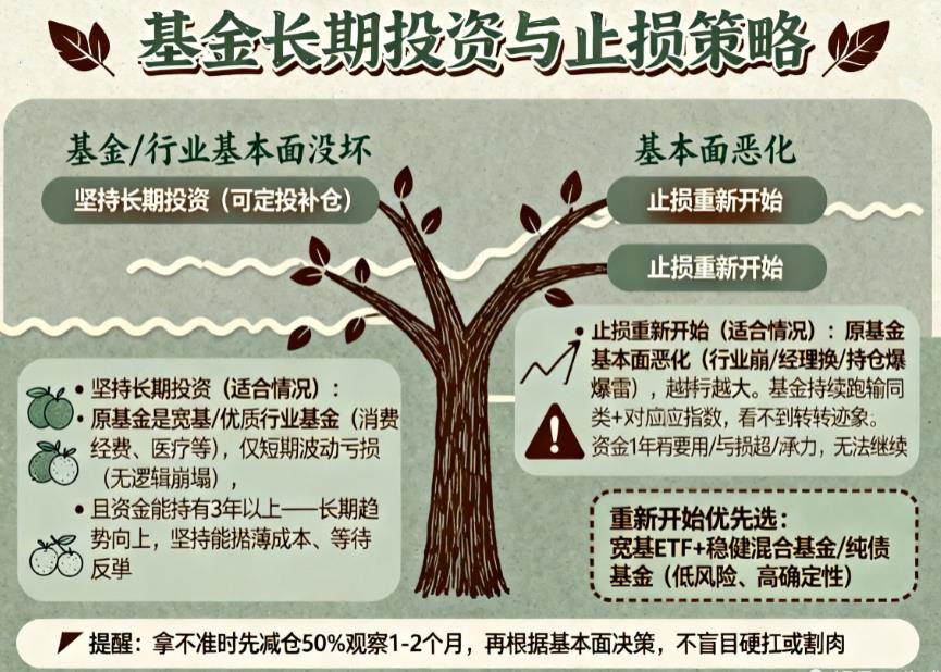 基金亏损坚持长期投资还是止损重新开始？