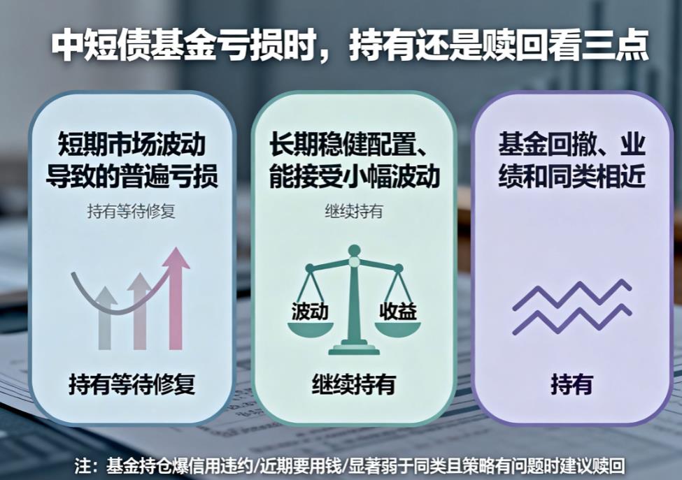 债券基金亏损中短债基金该持有还是赎回？