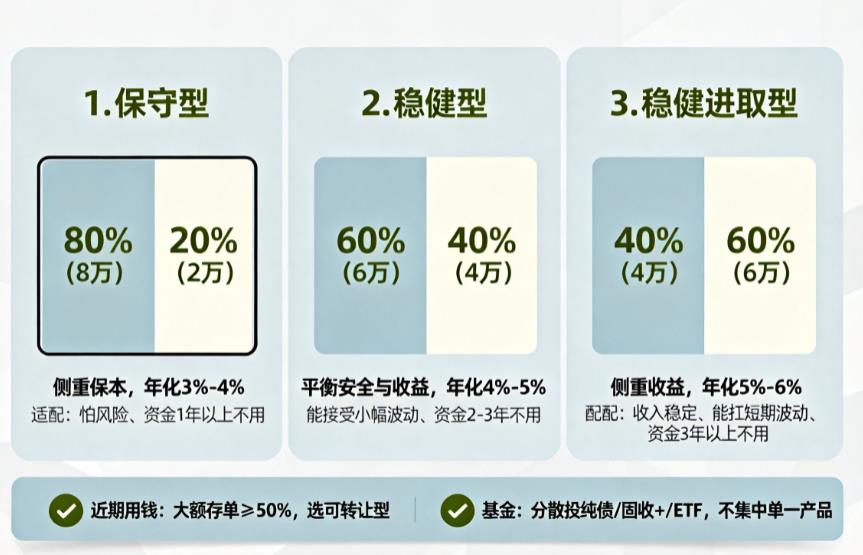 10万理财基金和大额存单比例多少？