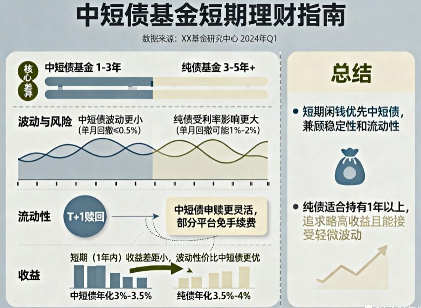 中短债vs纯债基金哪个适合闲钱短期理财?