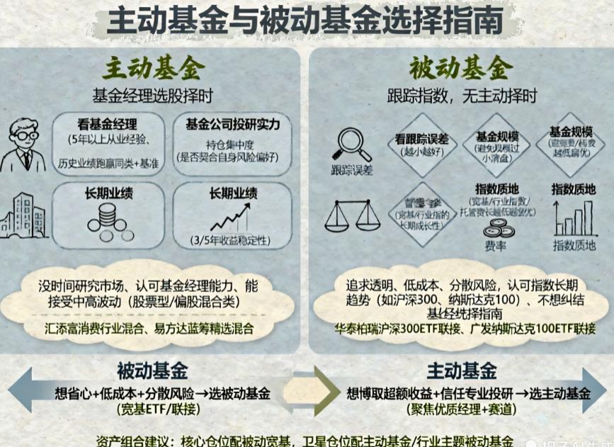 主动基金被动基金分别怎么选