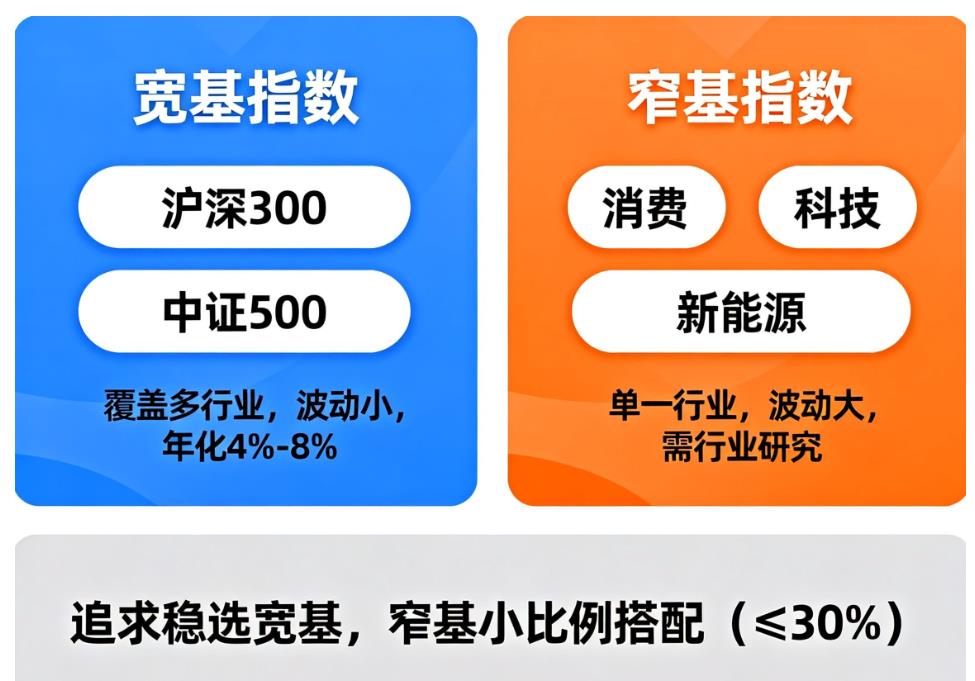 定投该选宽基指数还是窄基指数？哪个更稳？