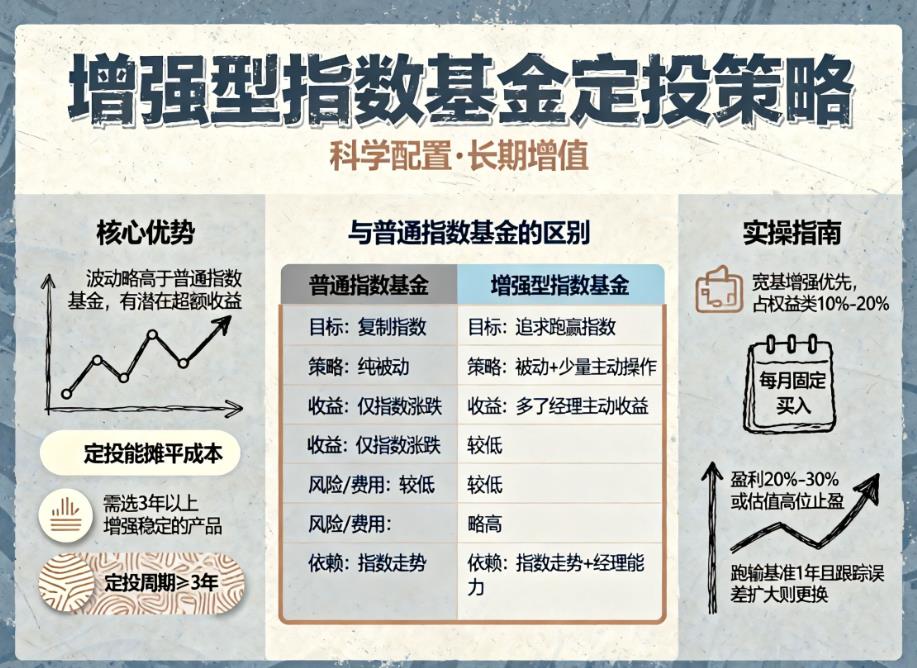 增强型指数基金适合定投吗？和普通指数基金有啥区别？