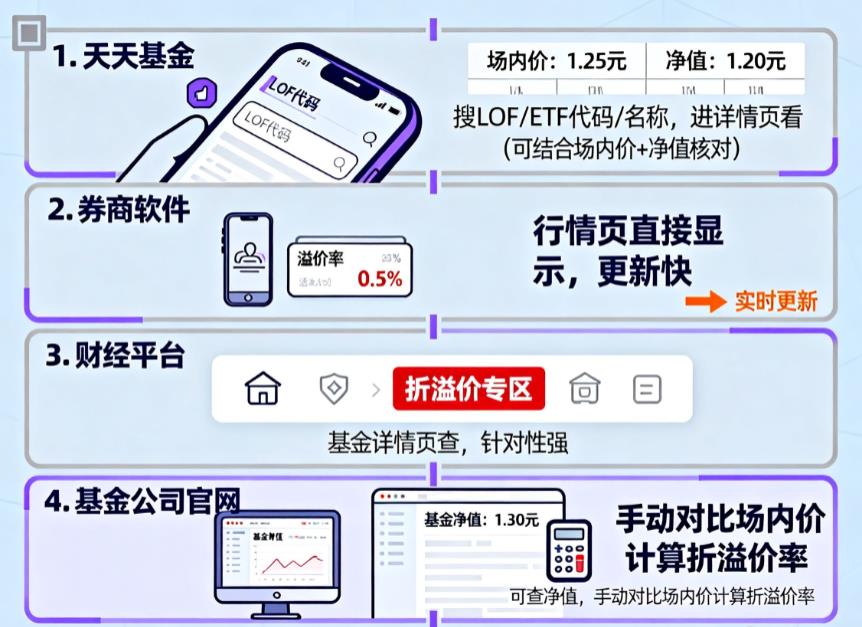 哪里可以查到基金实时的折溢价率？天天基金有吗？