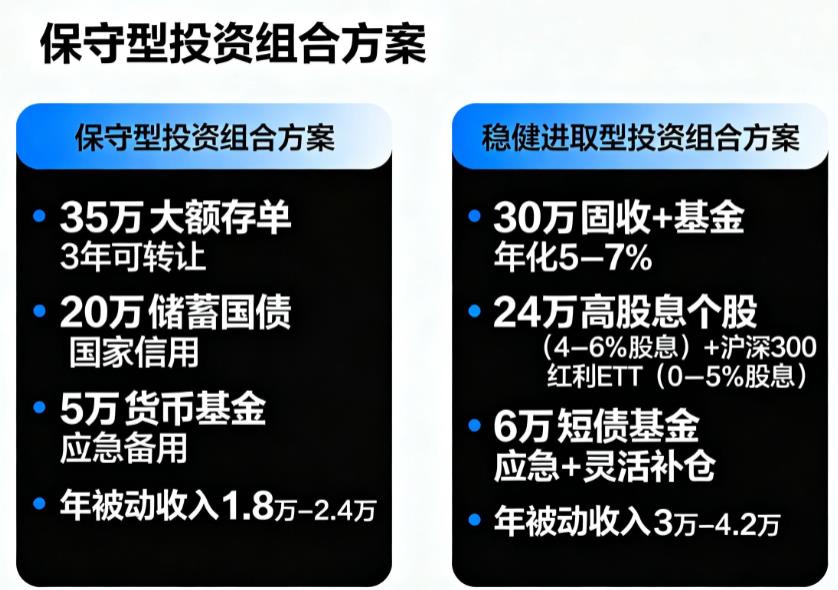 60万闲置资金,如何投资能获得被动收入?