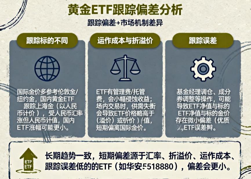 为什么黄金ETF价格和国际金价不完全同步？