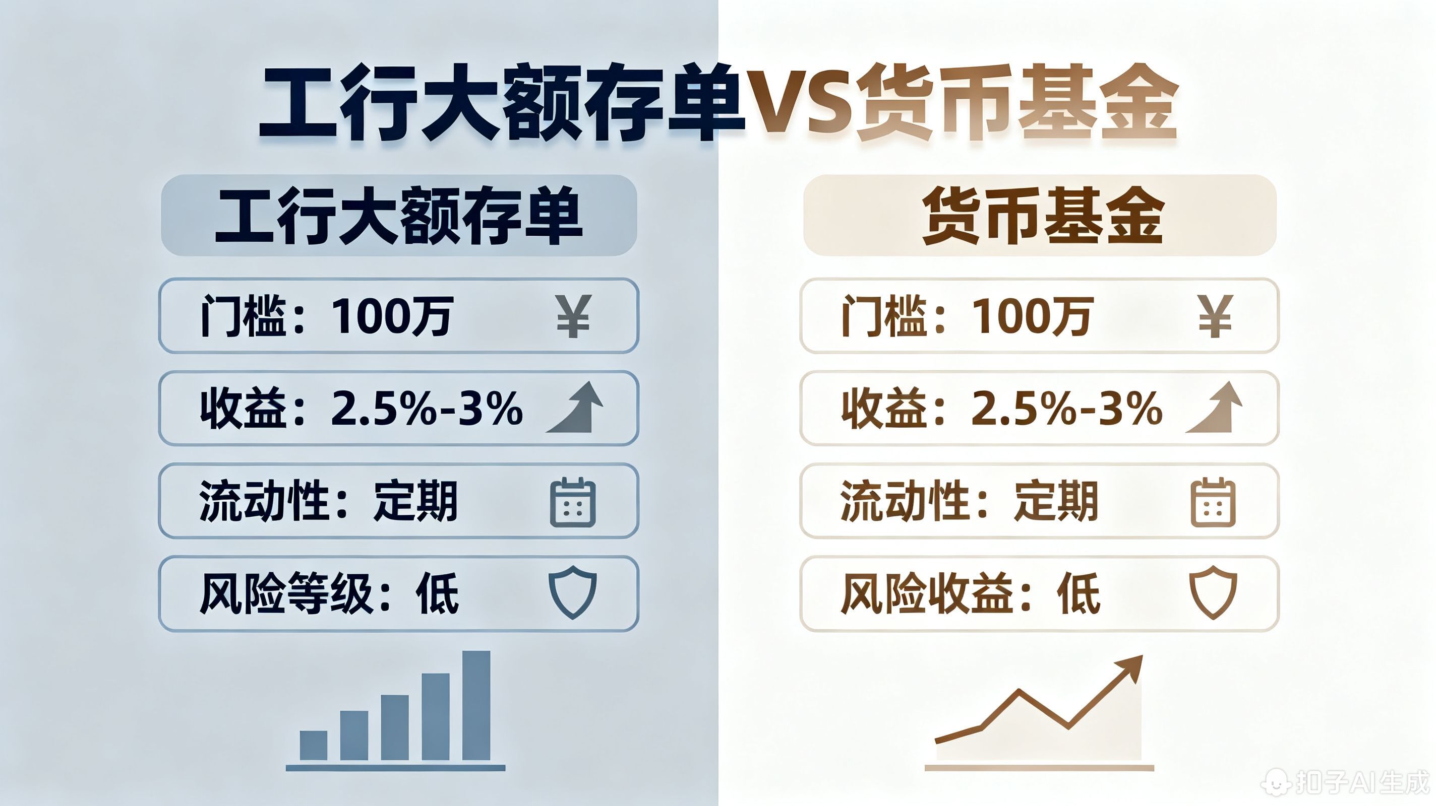 工行大额存单门槛一下子这么高，是不是逼着我们去买货币基金?