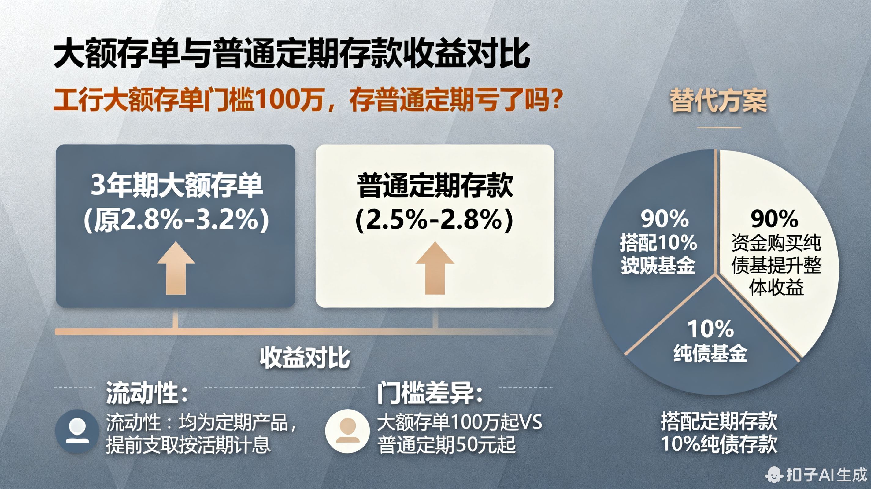 工行大额存单不给买了,我直接存定期,是不是亏了?