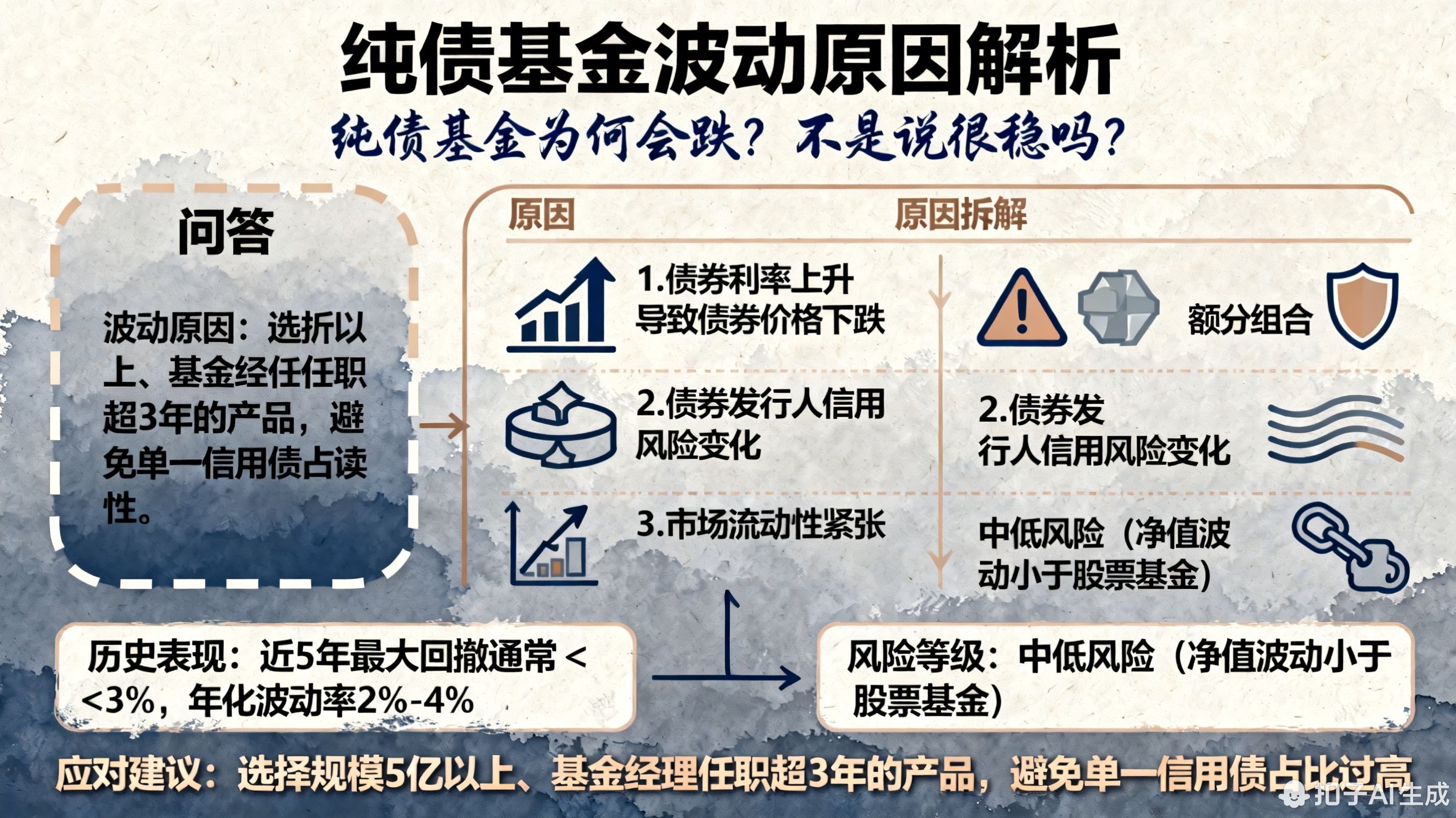 纯债基金为啥也会跌?不是说跟债券有关，很稳吗?