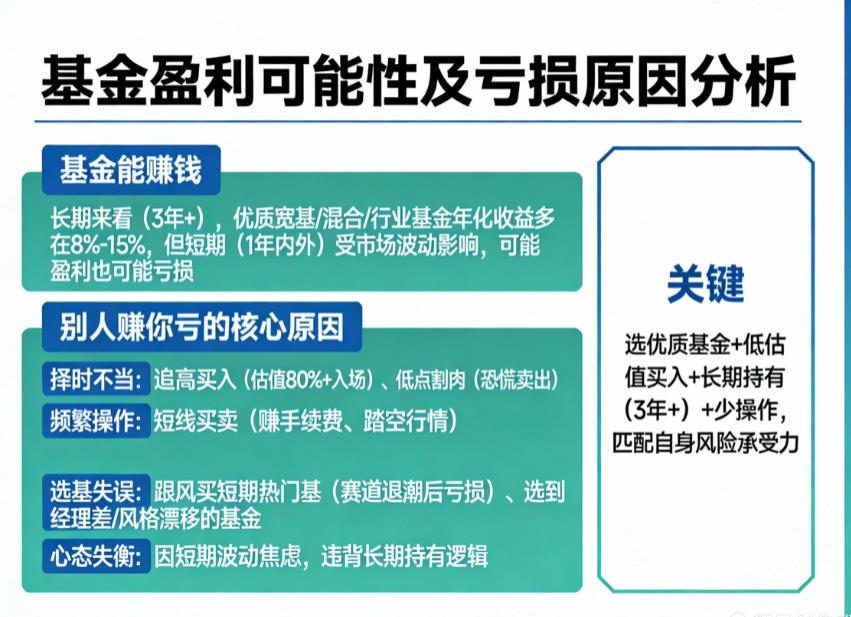 基金赚钱吗？为啥别人赚我却总亏？