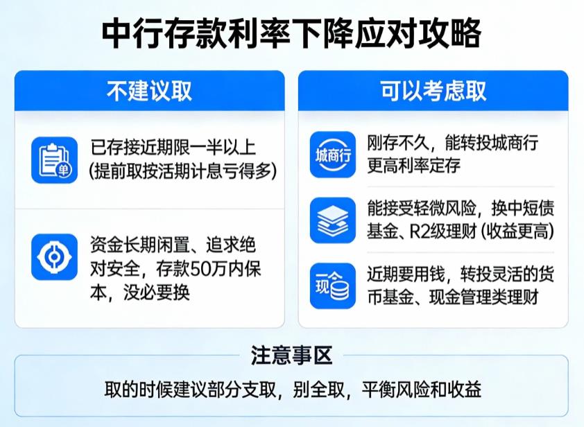 中国银行存款利率下降，要不要提前取出买别的？