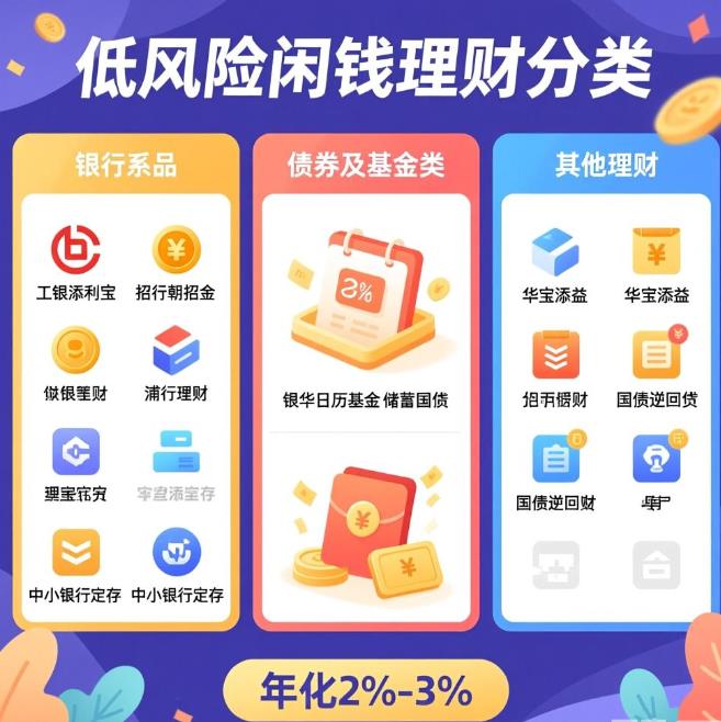 低风险闲钱理财,年化2%-3%的产品有哪些?