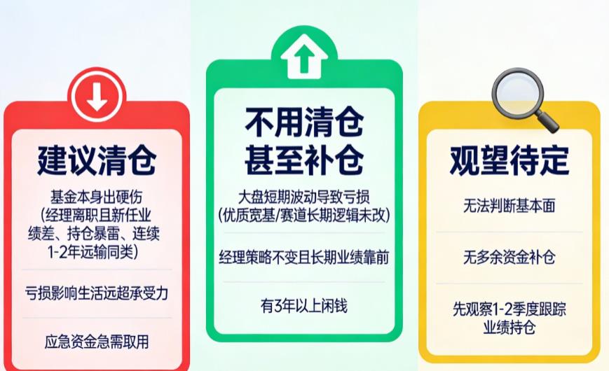支付宝基金持仓全是绿的，该清仓吗？