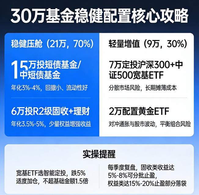 30万买基金,怎么分配比例最稳健?