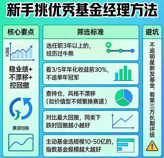 新手怎么挑选优秀的基金经理？