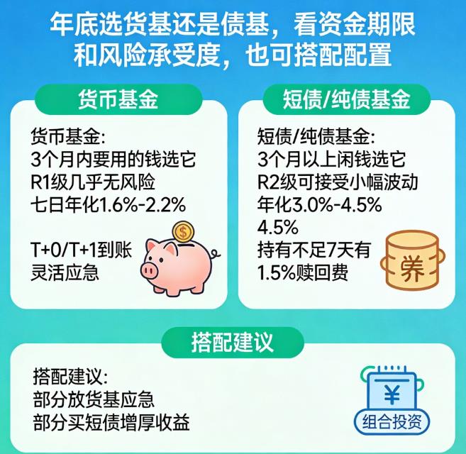 年底理财，货币基金和债券基金选哪个？