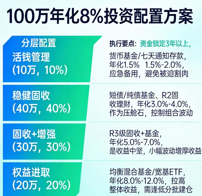 100万如何做资产配置实现年化8%?
