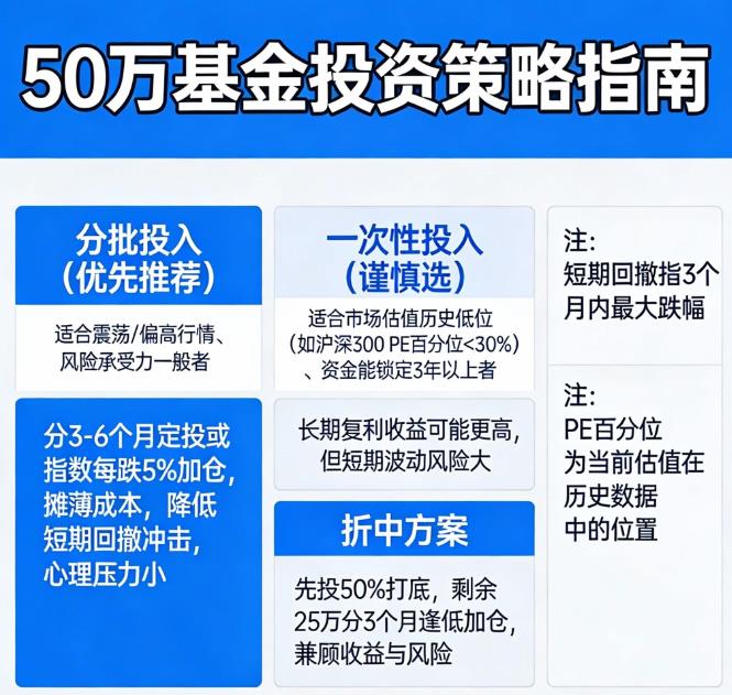 50万买基金，是一次性投入还是分批？