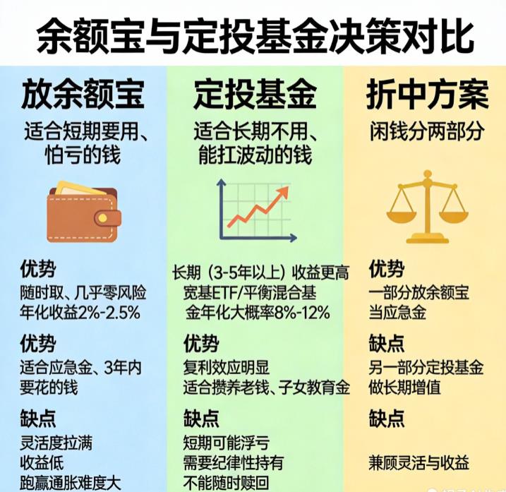 闲钱放余额宝还是定投基金好？