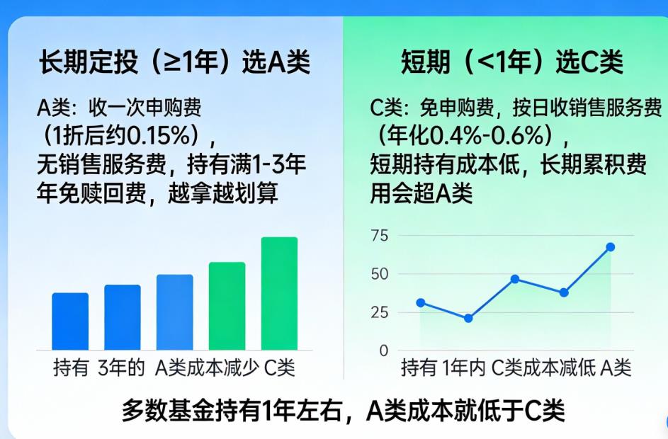长期定投,选A类还是C类基金?