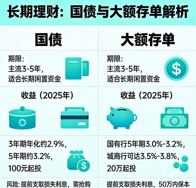 国债、大额存单这些算长期理财吗？收益怎么样？