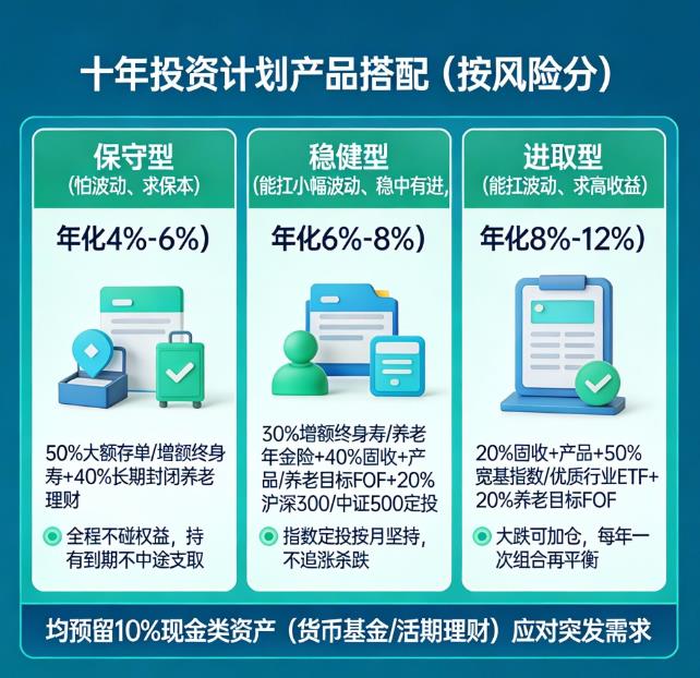 想做一个十年投资计划，应该怎么搭配产品？