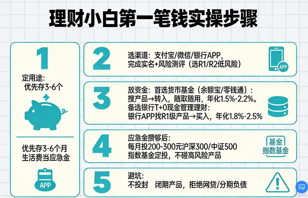 理财小白，第一笔钱应该放哪里？（实操步骤）