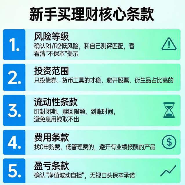 新手第一次买理财产品，要注意哪些合同条款？