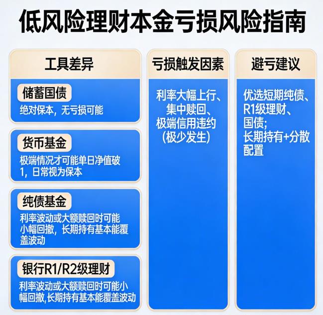 低风险理财工具会不会本金亏损？