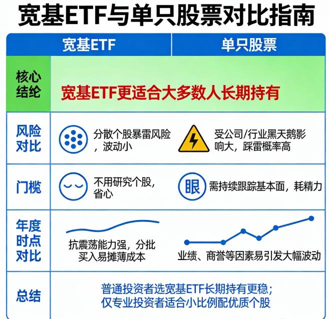 ETF和股票年底哪个更适合长期持有？