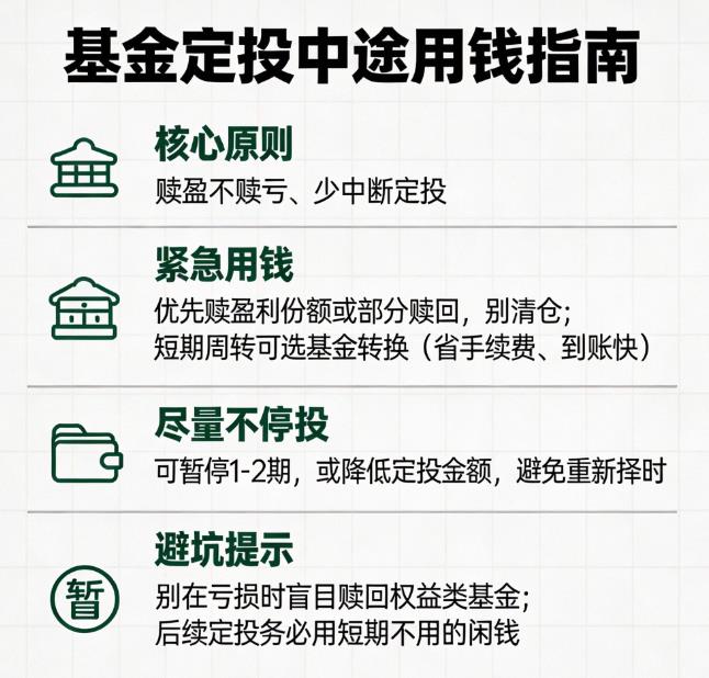 基金定投中途需要用钱怎么办？