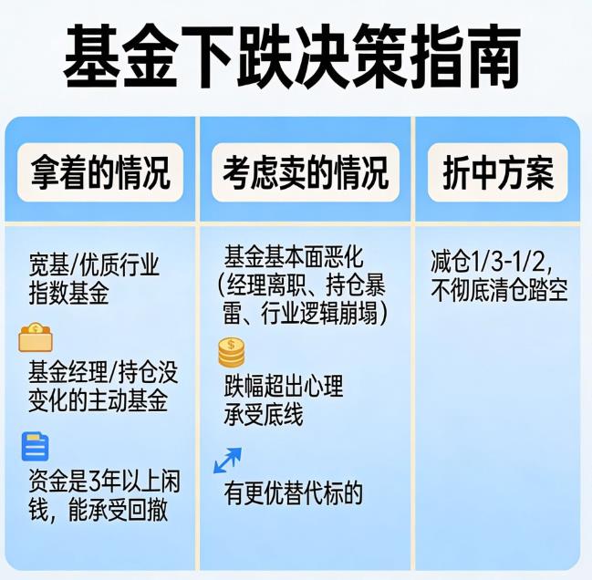基金下跌要卖出吗？还是继续拿着？