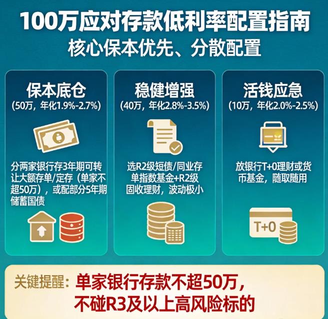 2025年存款利率持续走低，100万咋办？