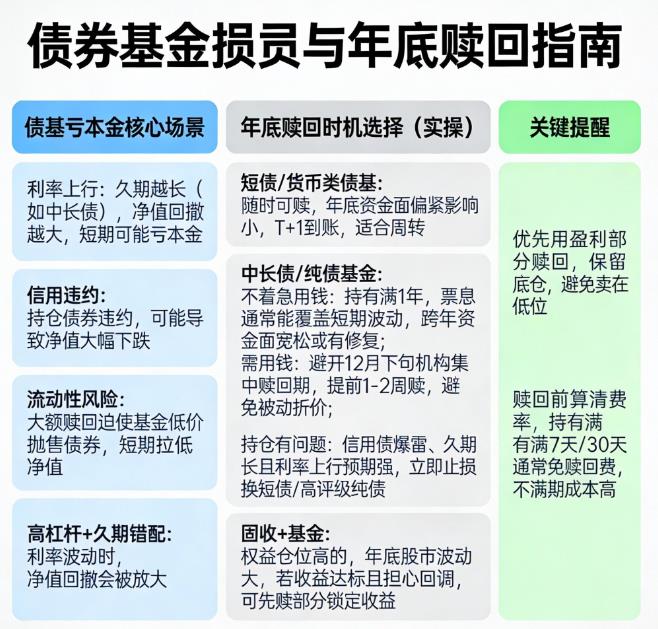 债券基金也会亏本金？年底赎回时机怎么选？
