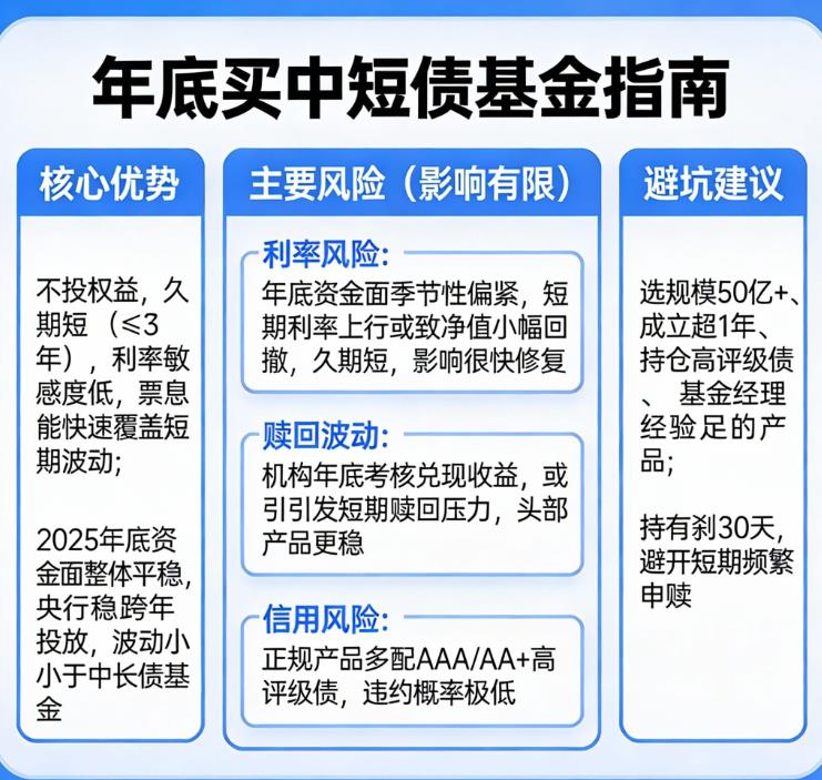 稳健理财年底买中短债基金风险大吗？
