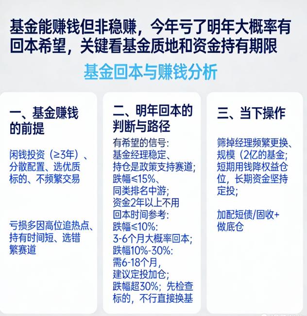 基金赚钱吗？今年亏了明年还有希望吗？