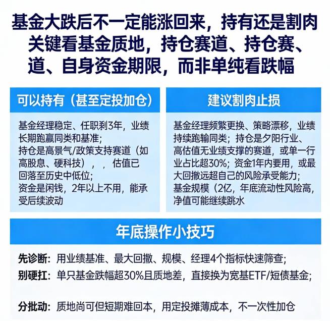 基金大跌后能涨回来吗？持有还是割肉？