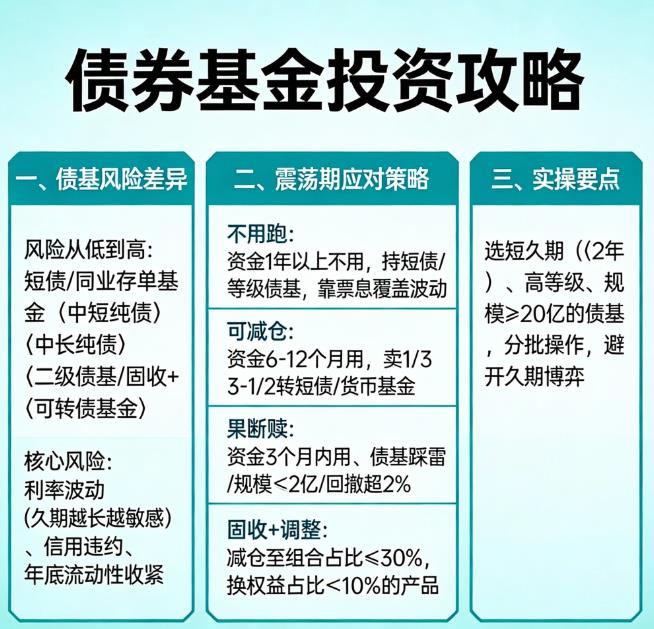 债券基金风险大吗？最近债市震荡要不要跑？